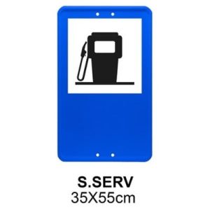 Señal Chapa Económica S.SERV Servicios azul 35x55 cm con vinilo