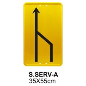 Señal Chapa Económica S.SERV-A Servicios amarilla 35x55 cm con vinilo