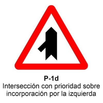 Señal Aluminio MOPU P1D Prioridad en incorporación izquierda - Dorso cerrado 2 Señal Aluminio MOPU P1D Prioridad en incorporación izquierda - Dorso cerrado