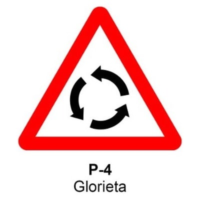 Señal Aluminio MOPU P4 Intersección con circulación giratoria - Dorso abierto 2 Señal Aluminio MOPU P4 Intersección con circulación giratoria - Dorso abierto