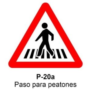 Señal Aluminio MOPU P20A Paso para peatones - Dorso abierto