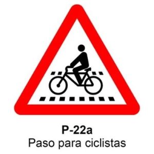 Señal Aluminio MOPU P22A Paso para Ciclistas - Dorso abierto