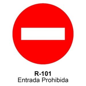 Señal Aluminio MOPU R101 Dirección prohibida - Dorso cerrado