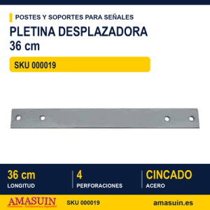 Pletina Desplazadora de 36cm con 4 Perforaciones