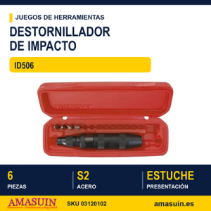 Juego de destornilladores de impacto ID506 1/2" - 5/16" - 6 Piezas