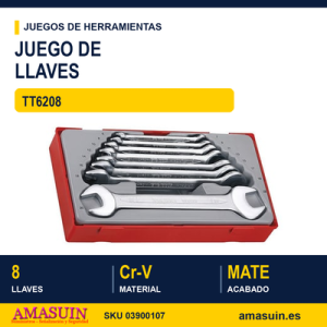 Juego de 8 llaves fijas de dos bocas TT6208