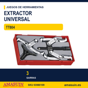 Juego de extractor universal de 3 garras TT804 2 IN 1 PULL SET TC-TRAY NO14 EXTR