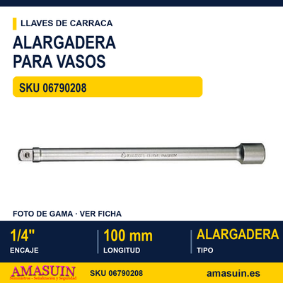 Alargadera 4" 100 mm Vaso 1/4" 1 Alargadera 4" 100 mm Vaso 1/4"