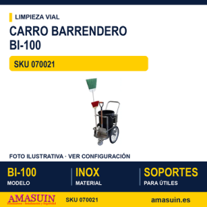 Carro Barrendero Acero Inoxidable BI-100