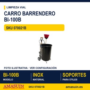 Carro Barrendero Acero Inoxidable BI-100B