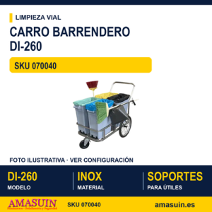 Carro Barrendero Acero Inoxidable DI-260