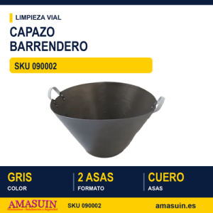 Capazo Barrendero Gris 2 Asas de Cuero