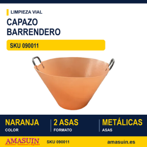 Capazo Barrendero Naranja 2 Asas Metálicas
