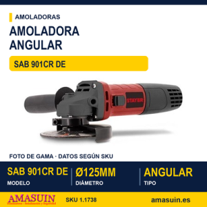 Amoladora Angular SAB 901CR de Ø125mm.