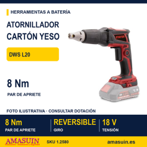 ATORNILLADOR CARTÓN YESO 18V DWS L20