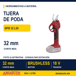 TIJERA DE PODA 18V BPB 32 L20 BRUSHLESS