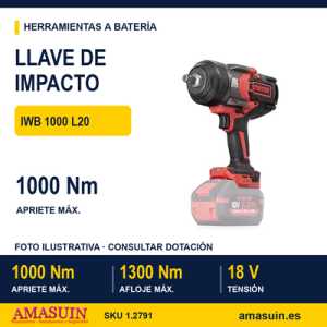 LLAVE DE IMPACTO 1/2" 18V IWB 1000 L20
