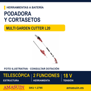 PODADORA / CORTA SETOS TELESCÓPICA 18V MULTI GARDEN CUTTER L20