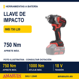 LLAVE DE IMPACTO 1/2" 18V IWB 750 L20