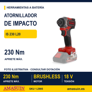 ATORNILLADOR DE IMPACTO 1/4" 18V IS 230 L20 BRUSHLESS