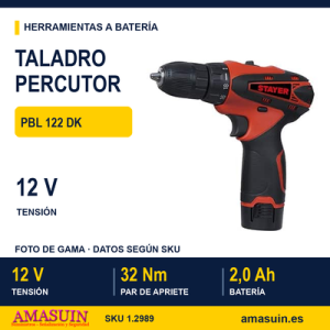 TALADRO / ATORNILLADOR PERCUTOR A BATERÍA PBL 122 DK
