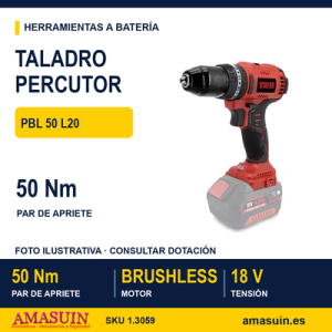 TALADRO / PERCUTOR / ATORNILLADOR 18V PBL 50 BRUSHLESS L20