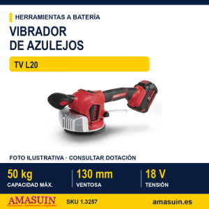VIBRADORA PARA AZULEJOS DE PARED Y SUELO A BATERÍA TV L20