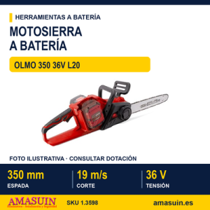 MOTOSIERRA A BATERÍA BRUSHLESS OLMO 350 36V L20 BRUSHLESS