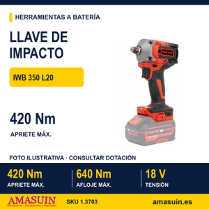 LLAVE DE IMPACTO 1/2" 18V IWB 350 L20