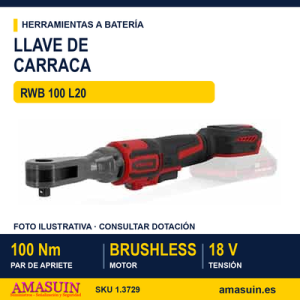 LLAVE DE CARRACA 3/8” y 1/2" 18V RWB 100 L20