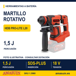 MARTILLO ROTATIVO SDS PLUS 18V HDB PRO-LITE L20