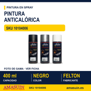 Pintura Negra Anticalórica 600º Spray 400ml.