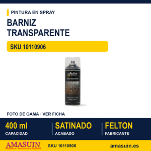 Barniz Transparente Satinado Sintético Spray 400ml.