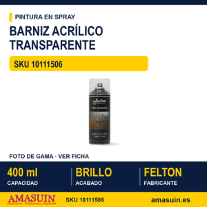 Barniz Transparente Brillo Acrílico Spray 400ml.