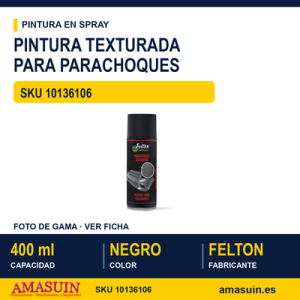 Pintura Negra Especial Parachoques Texturado Spray 400ml.