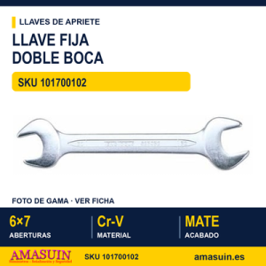 Llave Fija de Doble Boca 6x7 mm