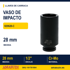 Vaso de impacto largo 1/2" 920628-C 28 mm