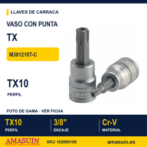 Llave de Vaso con punta TX 3/8 M381210T-C - TX10