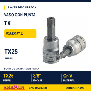 Llave de Vaso con punta TX 3/8” M381225T-C - TX25