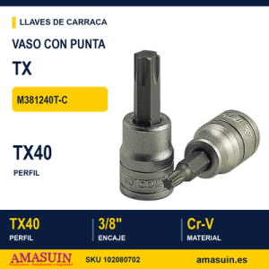 Llave de Vaso con punta TX 3/8” M381240T-C - TX40