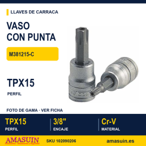 Llave de Vaso con punta TX 3/8 TPX15 M381215-C