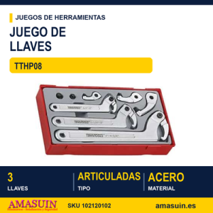 Juego de Llaves de Gancho Articuladas TTHP08