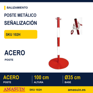 Poste Metálico Rojo/Blanco.