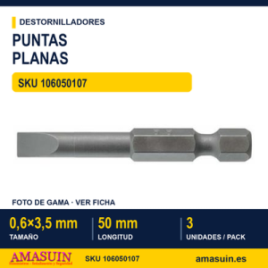 Puntas Planas Largas Hexagonales FL5006A03 - 0,6X3,5 mm