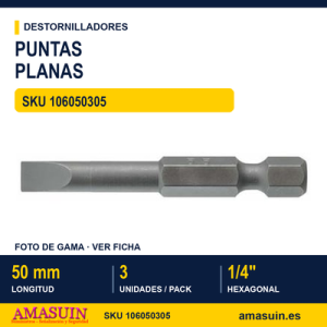 Puntas Planas Largas Hexagonales FL5008B03 - 0,8X5,5 mm