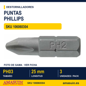 PUNTAS PHILIPS PH3 PH2500303 - Pack 3