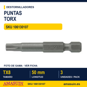 Puntas Largas Torx TX5000803 - TX8 - Pack 3