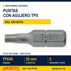 Puntas TPX con Agujero TPX2504003 - TPX40 - Pack 3