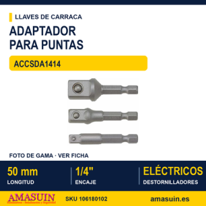 Adaptador Hexagonal Cuadrado 1/4" ACCSDA1414
