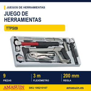 JUEGO DE HERRAMIENTAS TTPS09 - 9 piezas
